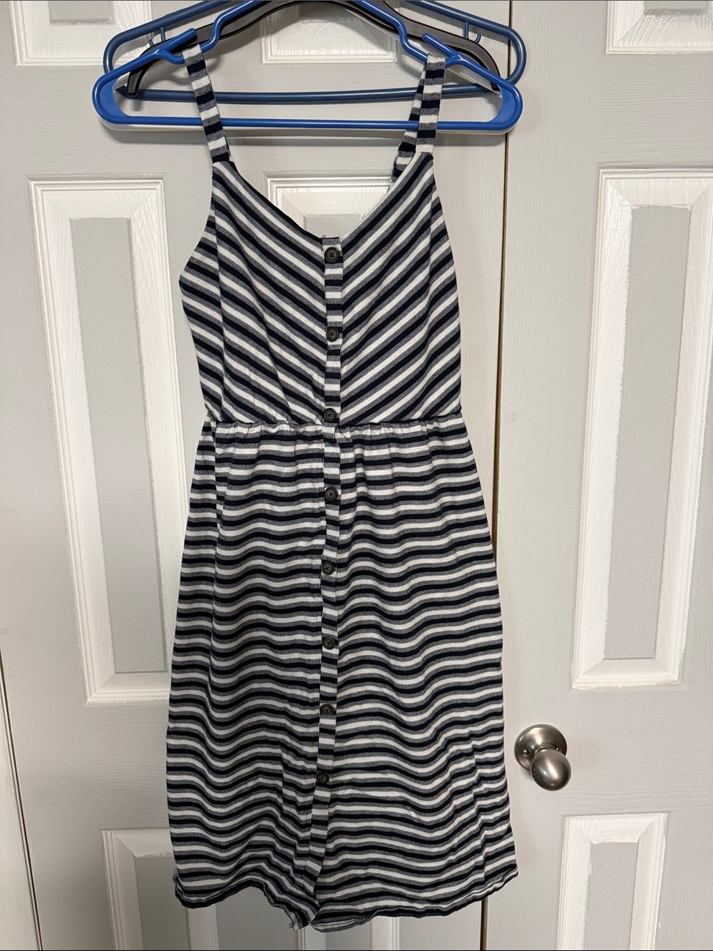 Xhilaration Navy and White Striped Tank Top Dress